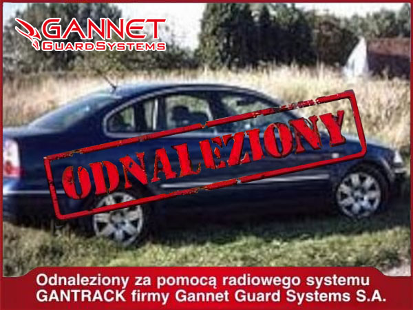 Volkswagen Passat odnaleziony przez gannet guard systems