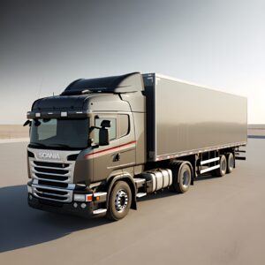 Nowoczesna ciężarówka Scania na drodze