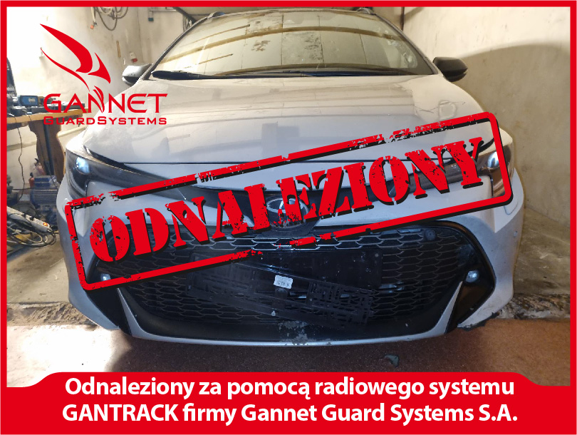 Toyota Corolla odnaleziona przez Gannet Guard Systems w Wołominie
