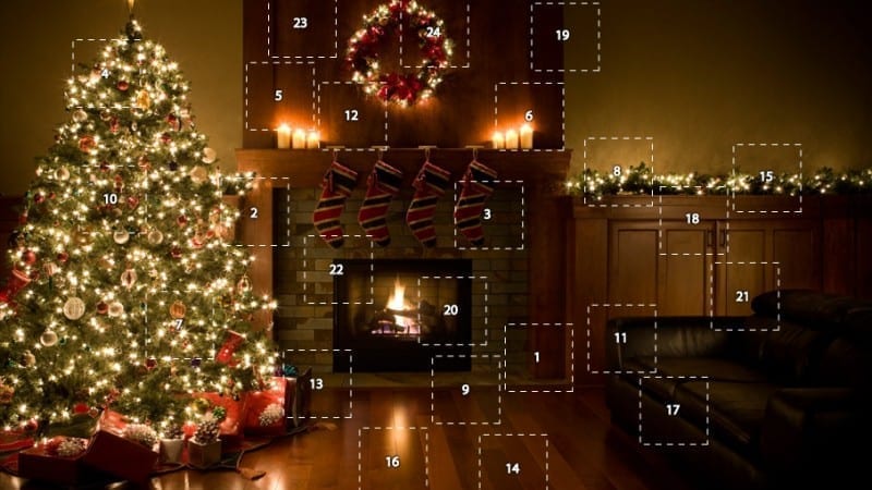 Świąteczne drzewko i kominek