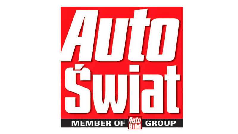 Czerwone logo, motoryzacja, Auto Świat