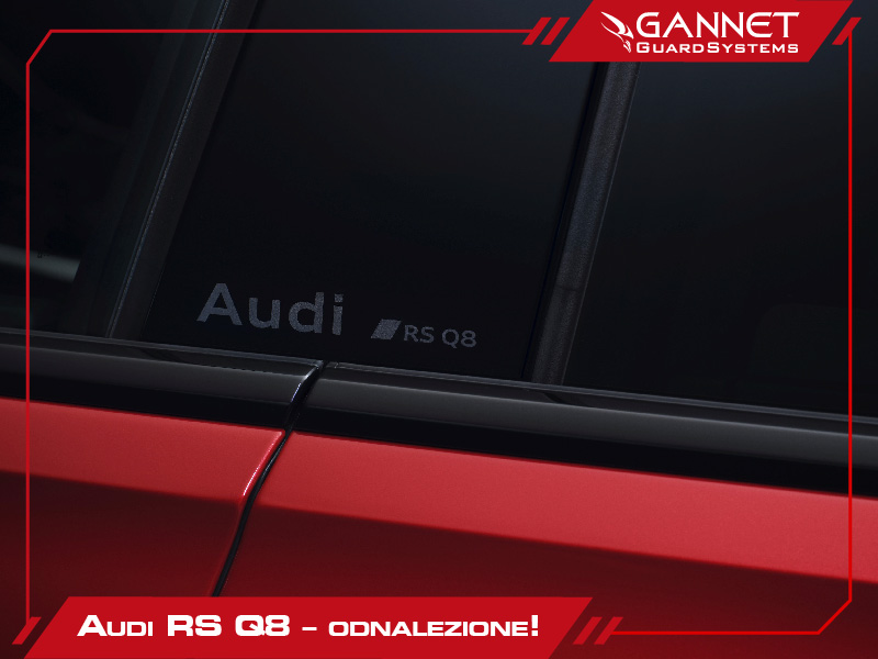 Audi RSQ8 odnalezione przez Gannet Guard Systems