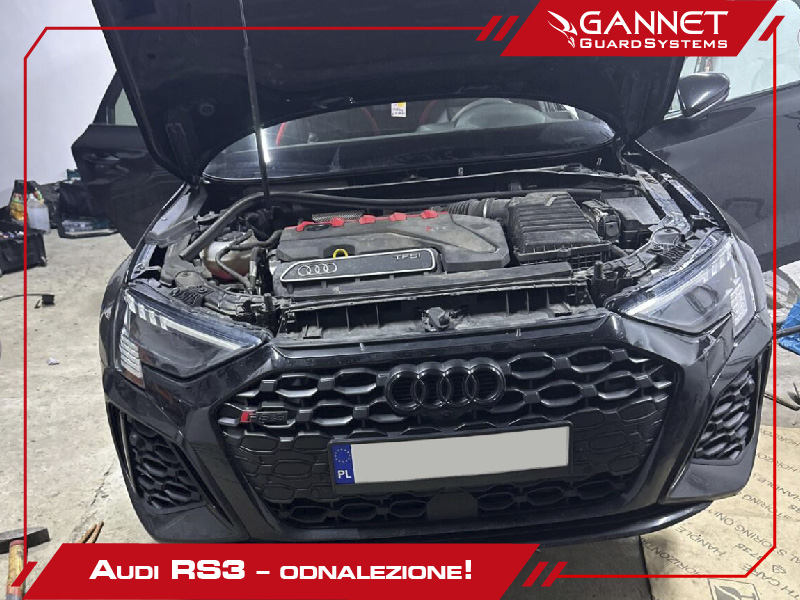 Audi RS3 odnalezione przez Gannet Guard Systems