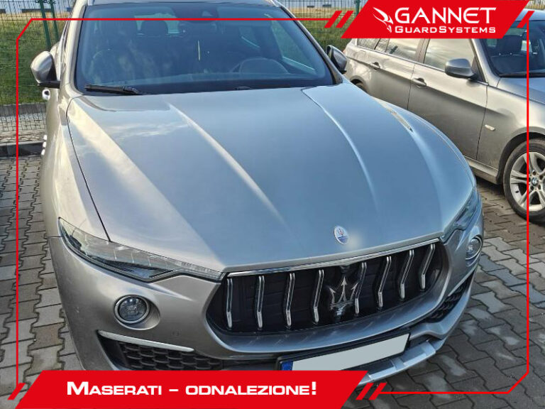 Maserati Levante odnalezione na Dolnym Śląsku przez Gannet Guard Stystems