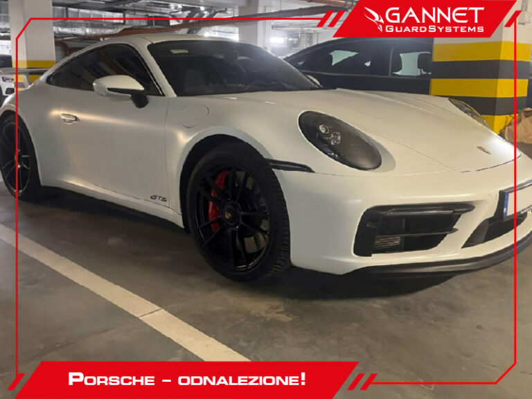 Porsche 911 odnalezione przez Gannet Guard Systems