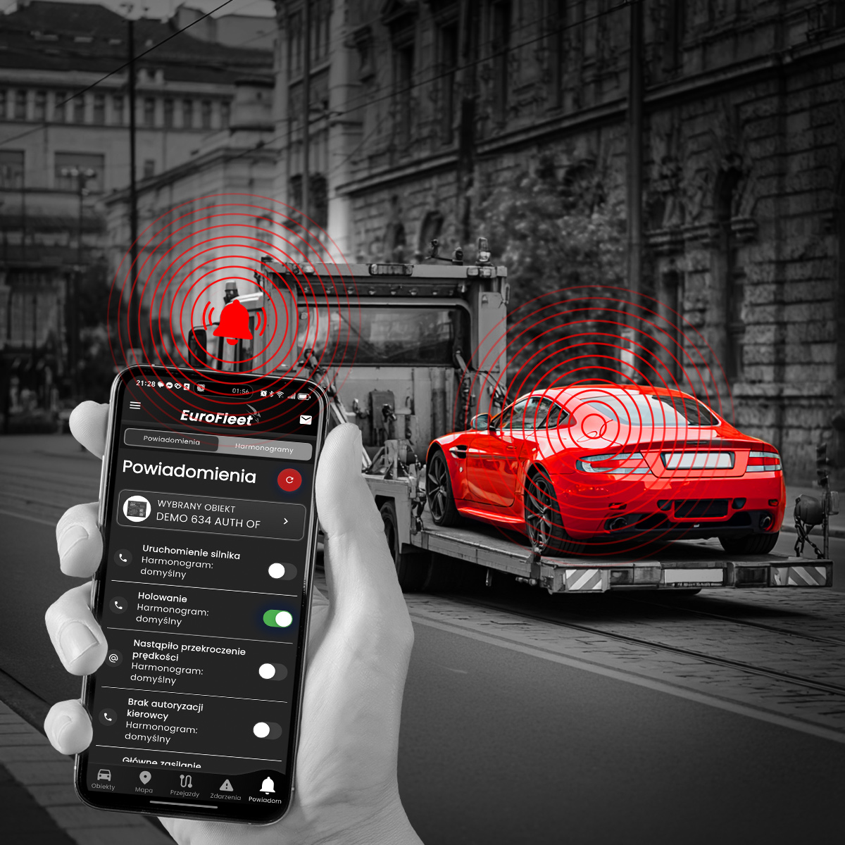 ganalarm powiadomienia immobilizer