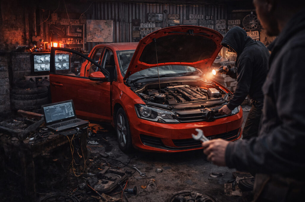 Co dzieje się ze skradzionym samochodem? Sporo jest rozbieranych na części