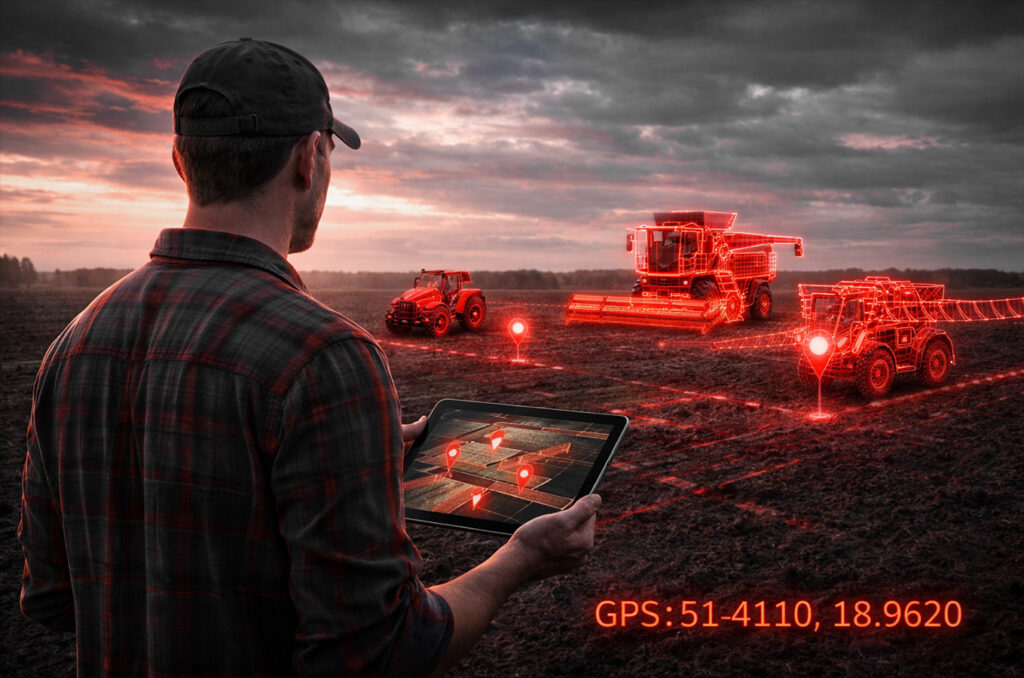 Monitoring maszyn rolniczych w akcji, GPS