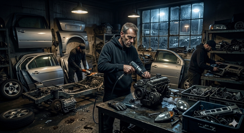 Co dzieje się ze skradzionym samochodem? Sporo jest rozbieranych na części