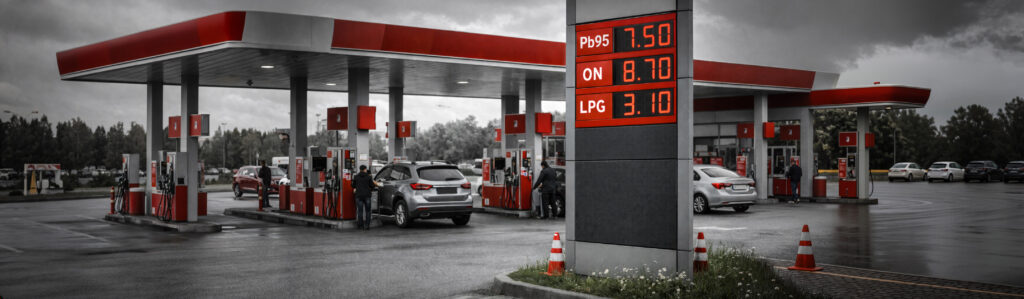 Ceny paliw na stacji benzynowej
