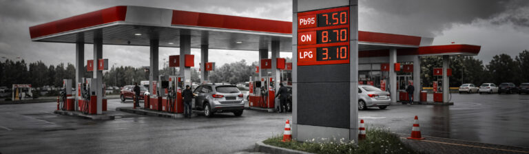 Ceny paliw na stacji benzynowej