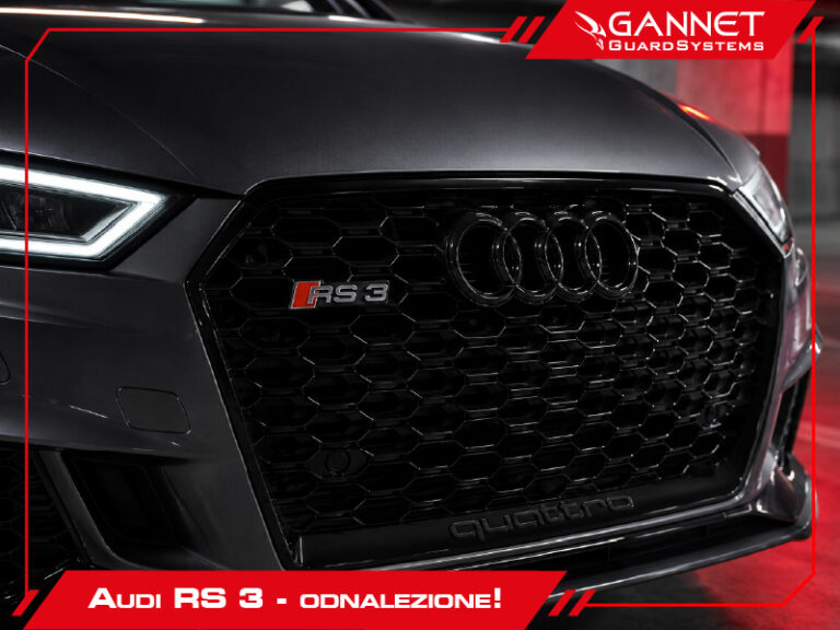 Czarne Audi RS3 odnalezione przez Gannet