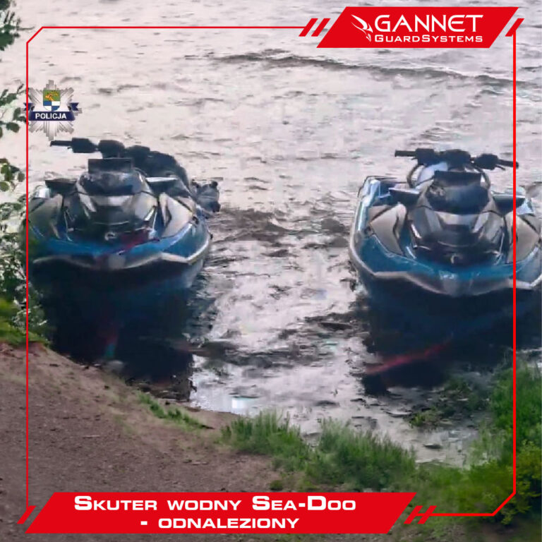 Skuter wodny Sea-Doo namierzony po kradzieży nad Jeziorem Niegocin